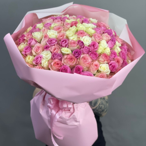 Букет из 151 кенийской розы микс (40 см) в Дзержинском