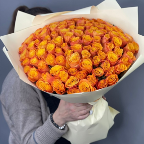 Букет из 101 огненной розы (40 см) в Дзержинском