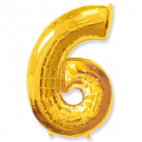Шар гелиевый цифра 6 (40х102 см) в Дзержинском