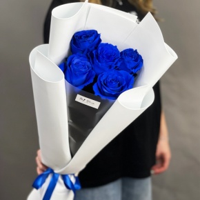 Букет из 5 синих роз Эквадор в Дзержинском