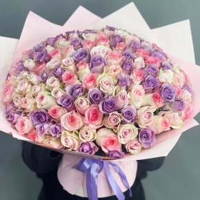 Букет из 101 розы нежный микс (40 см) в Дзержинском