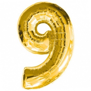 Шар гелиевый цифра 9 (40х102 см) в Дзержинском