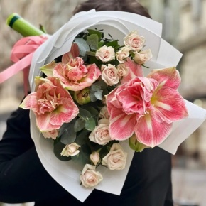 Букет "Анель" из амариллисов и кустовых роз в Дзержинском