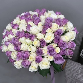 Букет "Фиолетовый микс" из 101 розы (40 см) в Дзержинском