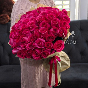 Букет 51 роза Эквадор Пинк Флоид (60 см) в Дзержинском