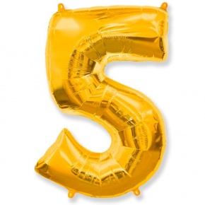 Шар гелиевый цифра 5 (40х102 см) в Дзержинском