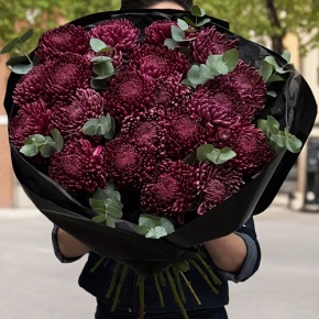 Букет из 21 винной хризантемы Бигоуди в Дзержинском