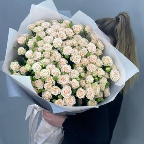 Букет из 25 кремовых кустовых роз (70 см) в Дзержинском