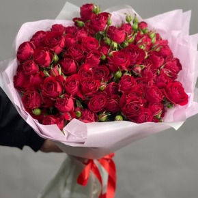 Букет из 17 красных кустовых пионовидных роз (50 см) в Дзержинском
