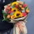 Букет "Ричи" из подсолнухов, альстромерий, гиперикума, роз, скиммии и диантусов в Дзержинском